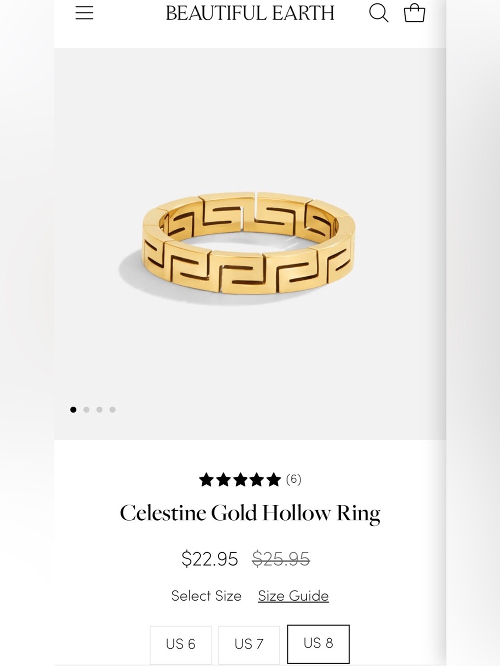 Beautiful Earth Boutique Celestine Gold Hollow Ring (8)